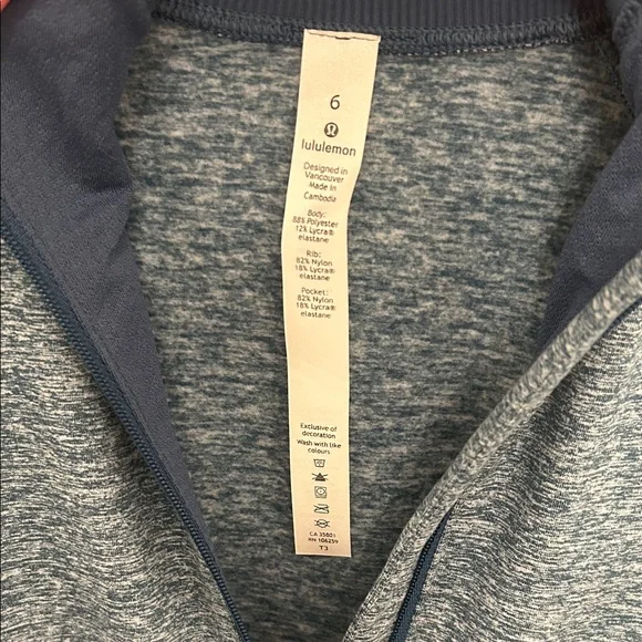 Lululemon Athletica Teal Heathered Half-Zip Sweatshirt - Picture 2 of 7